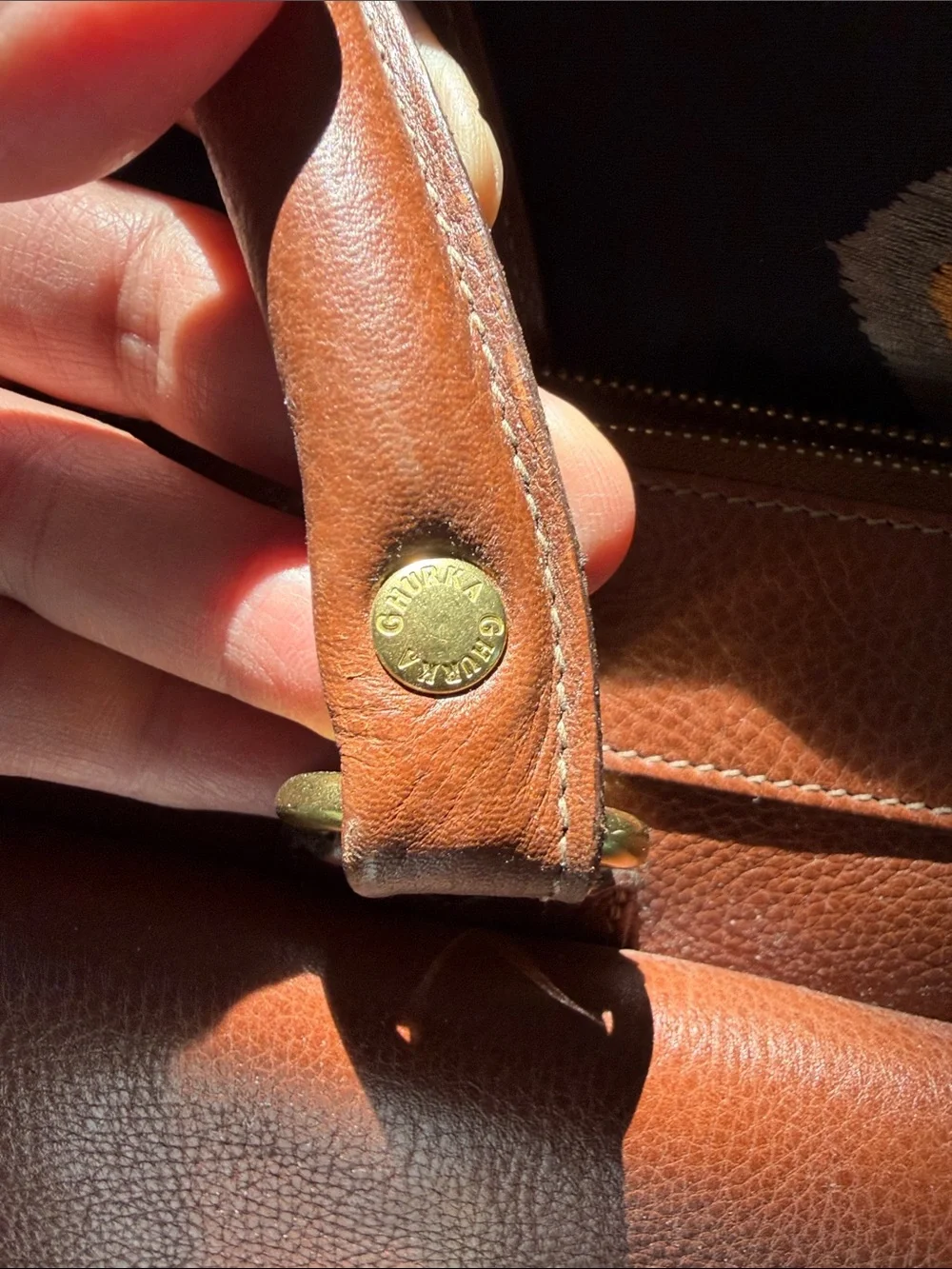 Ghurka Vintage Chestnut Luxury Leather Men’s Briefcase Shoulder Bag